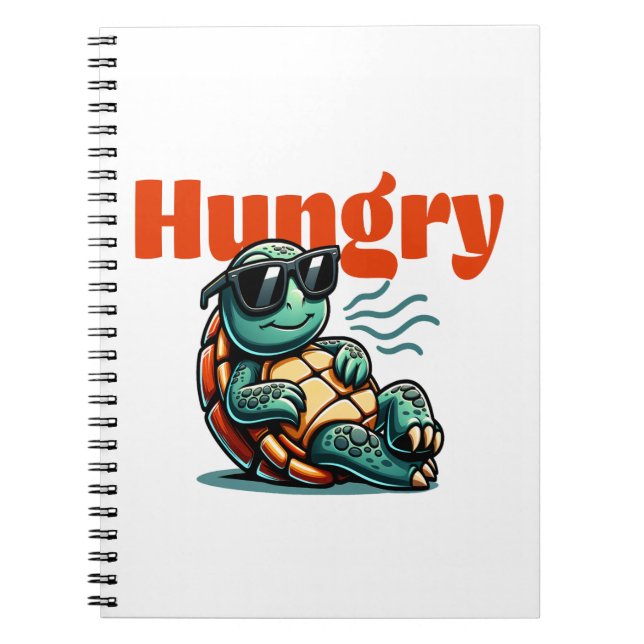 Långsam och Hungrig - Coola Turtle Anteckningsbok (Framsidan)