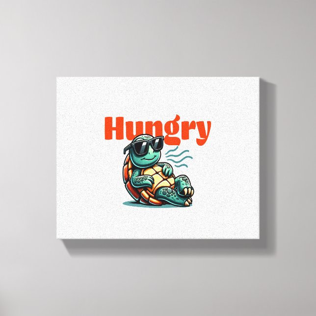 Långsam och Hungrig - Coola Turtle Canvastryck (Framsida)