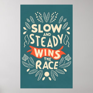 Långsam och stadig vinner Tävling Poster