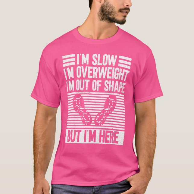 Långsam övervikt utanför Shape Marathon Running T Shirt (Framsida)