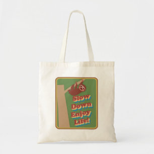 Långsam Retro Sloth EC Animal Motto Art Tygkasse