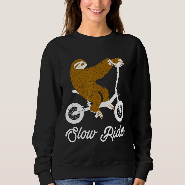 Långsam Rider Animal Sloth Biking T Shirt (Framsida)