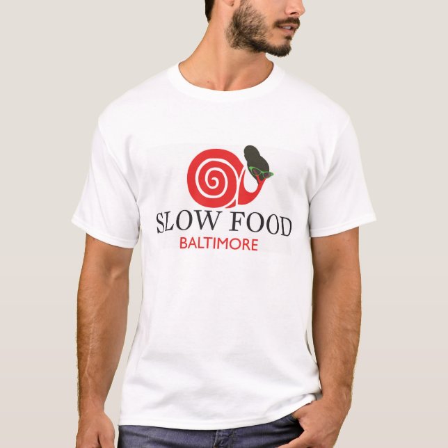 Långsam skjorta för matbomull T Tee Shirt (Framsida)