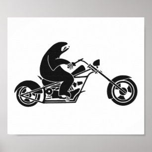 Långsam Sloth på en fastacykel Poster