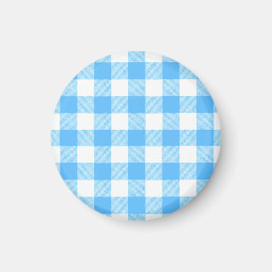 Långsam sommar rutmönster i himmelsblå magnet
