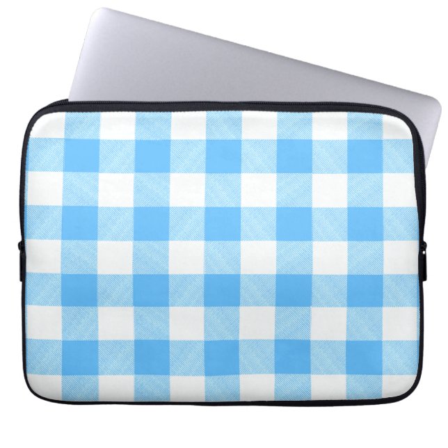 Långsam sommarblå-ruta laptop fodral (Framsidan)