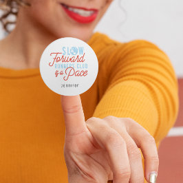 Långsam Springer Klubb Lös citattext för blå Orang Runt Klistermärke