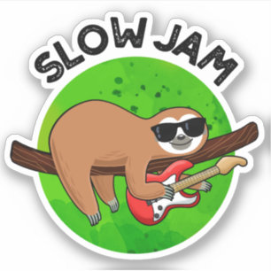 Långsam Sylt Funny Music Animal Pun Klistermärken