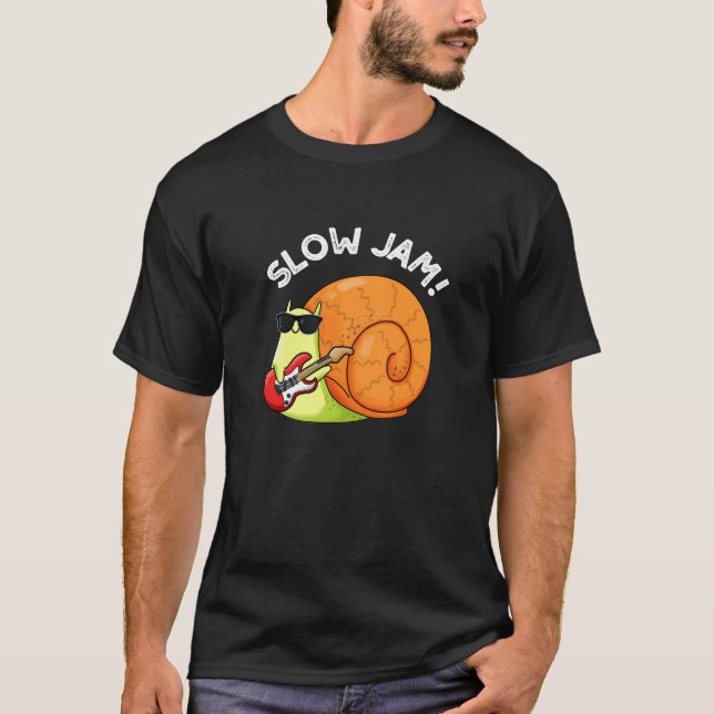Långsam Sylt Funny Music Snigel Pun Mörk BG T Shirt (Framsida)