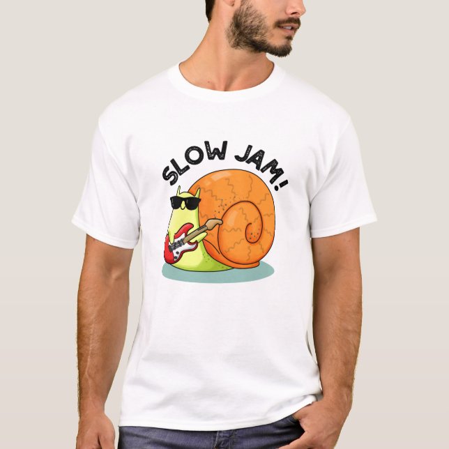 Långsam Sylt Funny Music Snigel Pun T Shirt (Framsida)