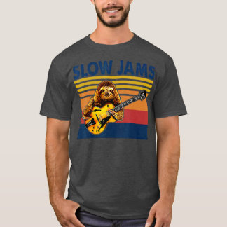 Långsam Sylt GUITAR Funny Sloth Play Guitar T Shirt