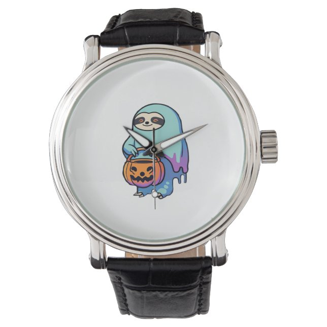 Långsamarmö Ghost Halloween XL T-Shirt Armbandsur (Framsida)