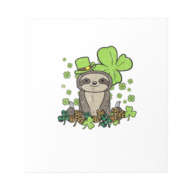 Långsamhet Shamrock Randig Leopard St Patricks Day Anteckningsblock (Framsida)