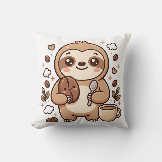 Långsamhetsböns Kudd Kast Kudd Kawaii Kudde (Framsida)