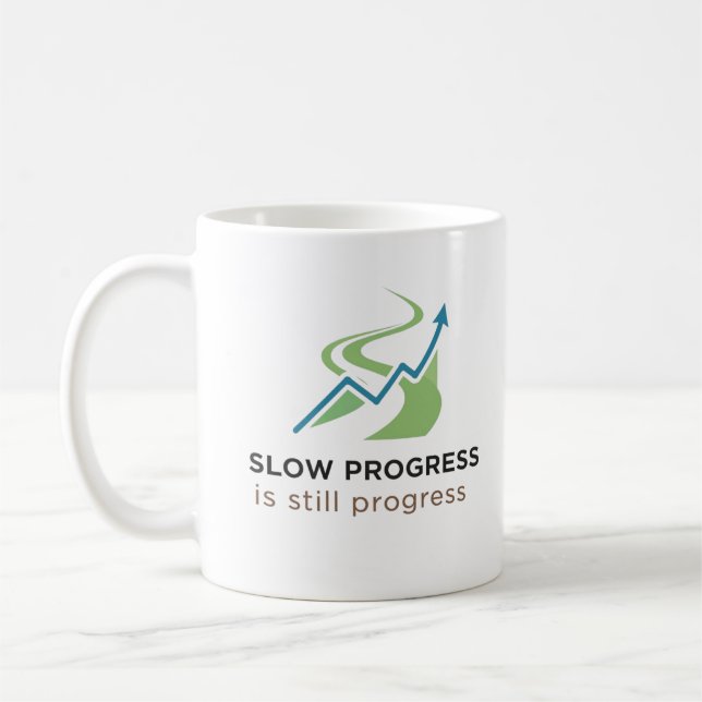 Långsamma framsteg görs fortfarande kaffemugg (Vänster)