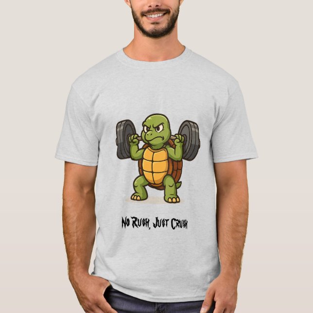 Långsamma kedjor går fortfarande" Funny Gym Turtle T Shirt (Framsida)