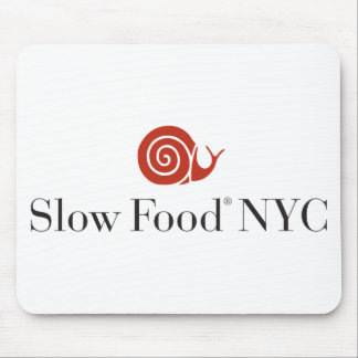 Långsamma logotypprodukter för mat NYC Musmatta