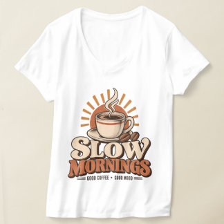 Långsamma morgnar Gott kaffe Vintage kaffeälskare T Shirt