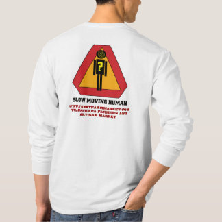 Långsamma rörs människor undertecknar lantgården, t-shirt
