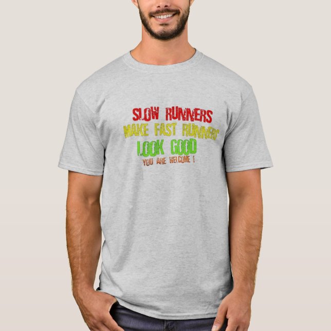 långsamma springer gör snabb springer rolig t-shir t-shirt (Framsida)