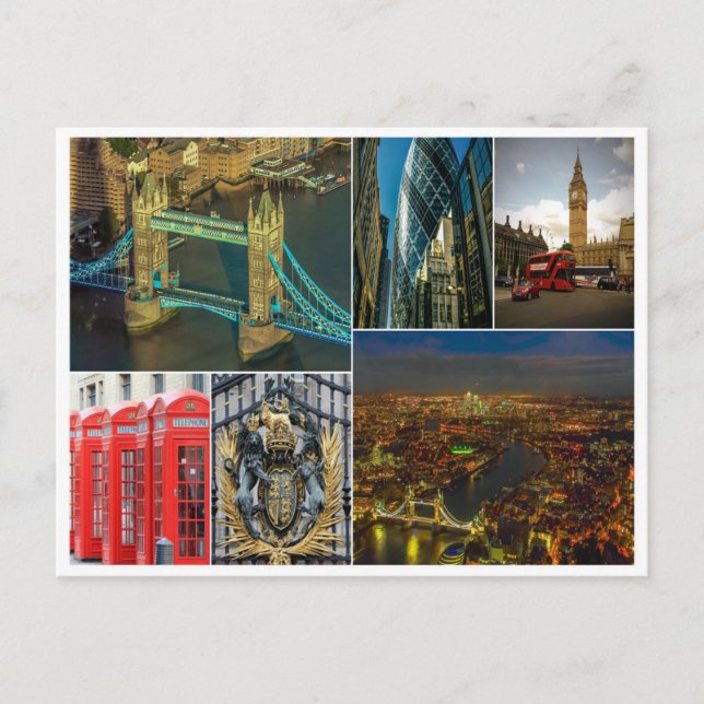 Långsammare resande i uk City cityscape Vykort (Framsida)