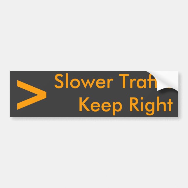 Långsammare trafikera   den högra behållan - bildekal (Framsidan)