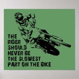 Langsammaste Del Dirt Bike Motocross Affisch Skylt