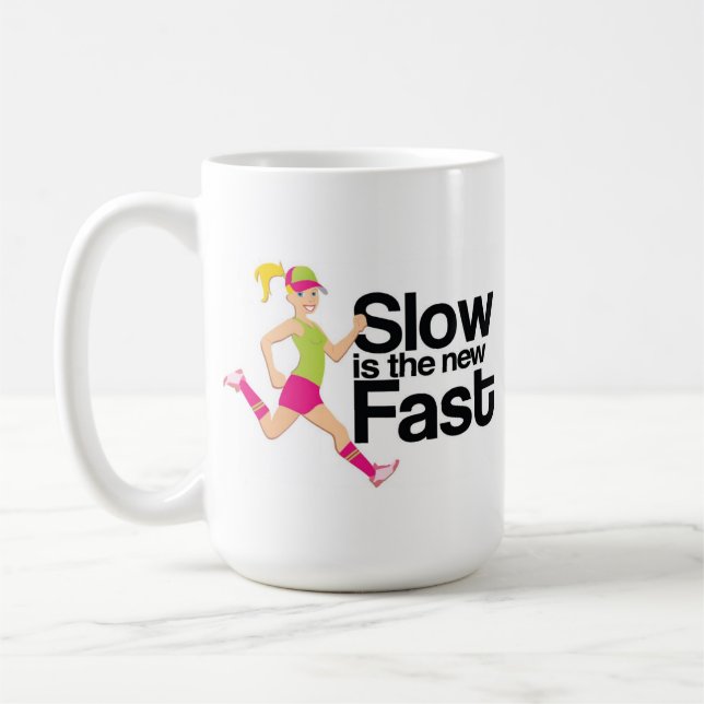 Långsamt är det nytt fastar muggen kaffemugg (Vänster)