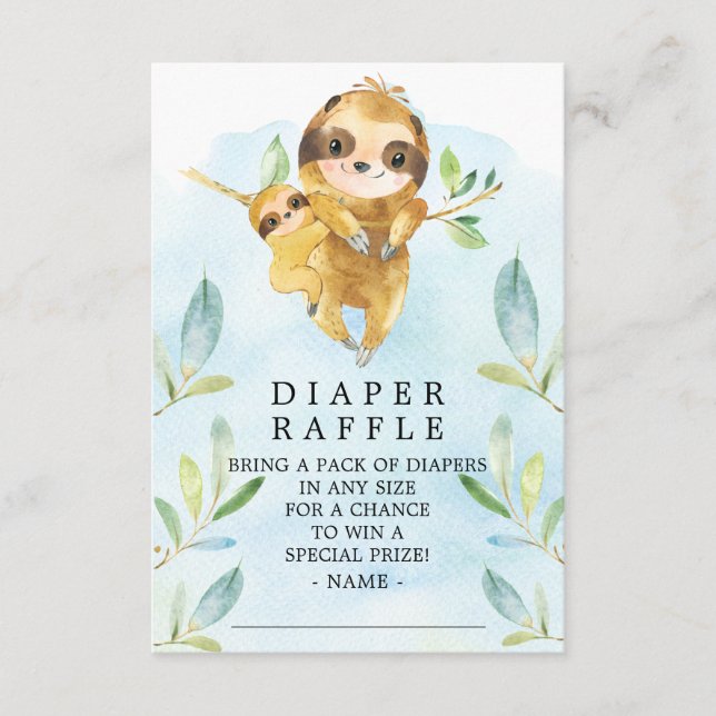 Långsamt babyskor Diaper Raffle Biljett Tilläggskort (Framsida)
