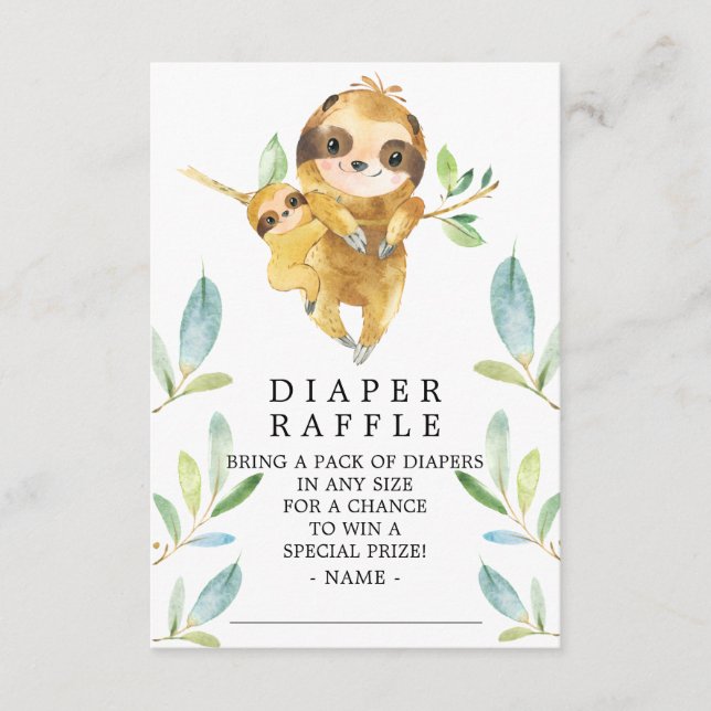 Långsamt babyskor Diaper Raffle Biljett Tilläggskort (Framsida)