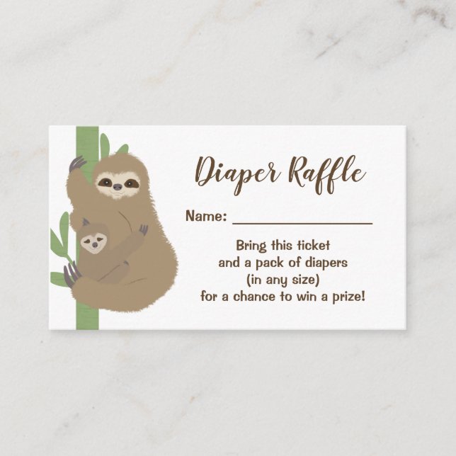 Långsamt babyskor Diaper Raffle Biljett Tilläggskort (Framsida)