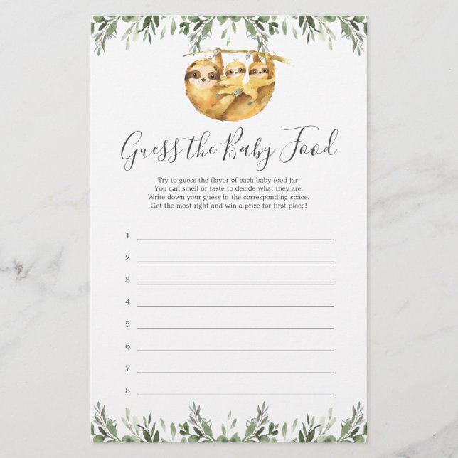 Långsamt babyskor gissar att matspelet i Baby (Framsida)