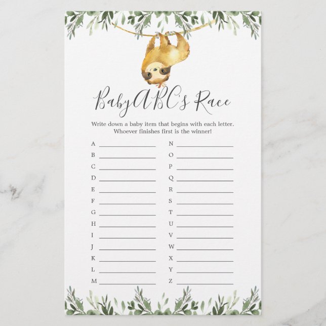 Långsamt babyvisningsprogram ABC:s Tävling-spel (Framsida)