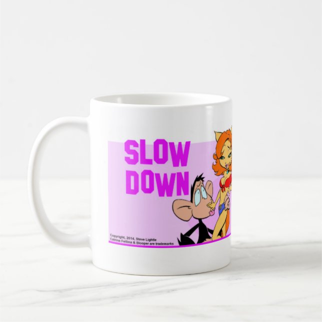 LÅNGSAMT BESEGRA muggen Kaffemugg (Vänster)