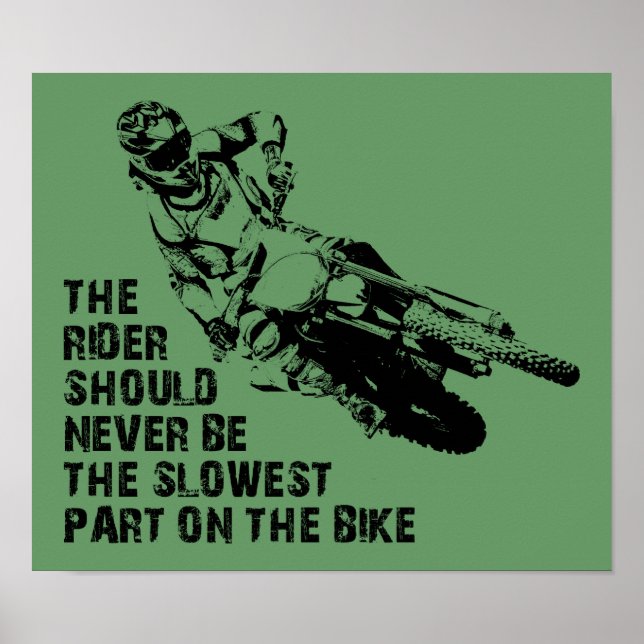 Långsamt del Dirt Bike Motocross Poster Sign Funny (Framsidan)