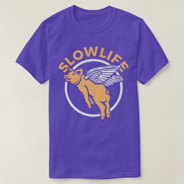Långsamt flygande Gris Premium T Shirt (Design framsida)