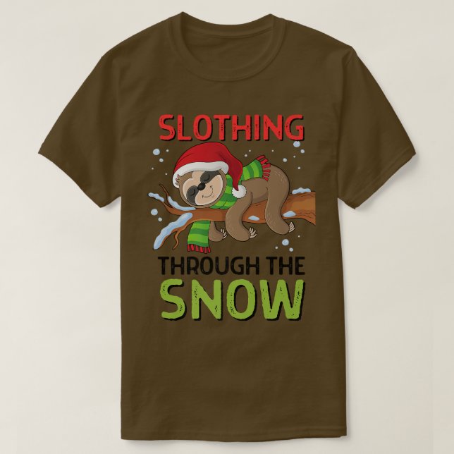 Långsamt genom den Snö-stiliga julenMen T Shirt (Design framsida)