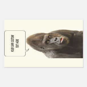 Långsamt Gorilla-anpassningsbar-klistermärken Rektangulärt Klistermärke