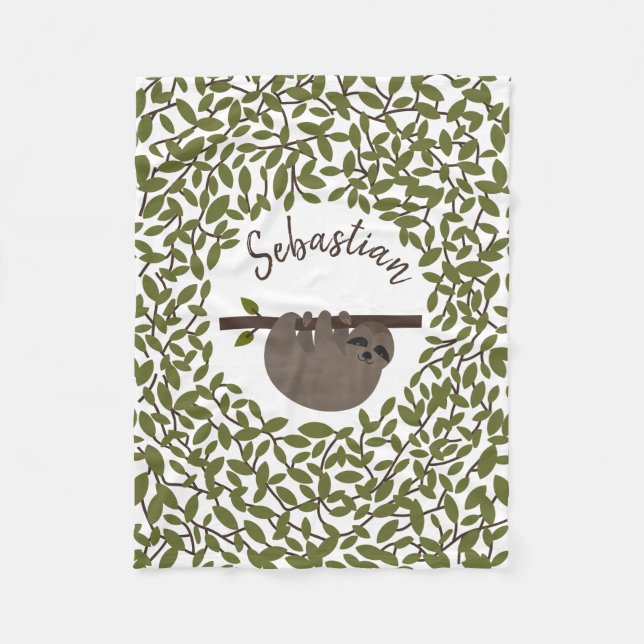 Långsamt grönt blanket fleecefilt (Framsidan)