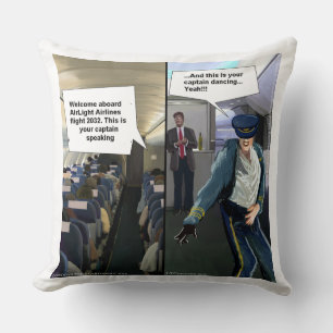 Långsamt Hipster Airline Pilot Large Cotton Pillow Kudde