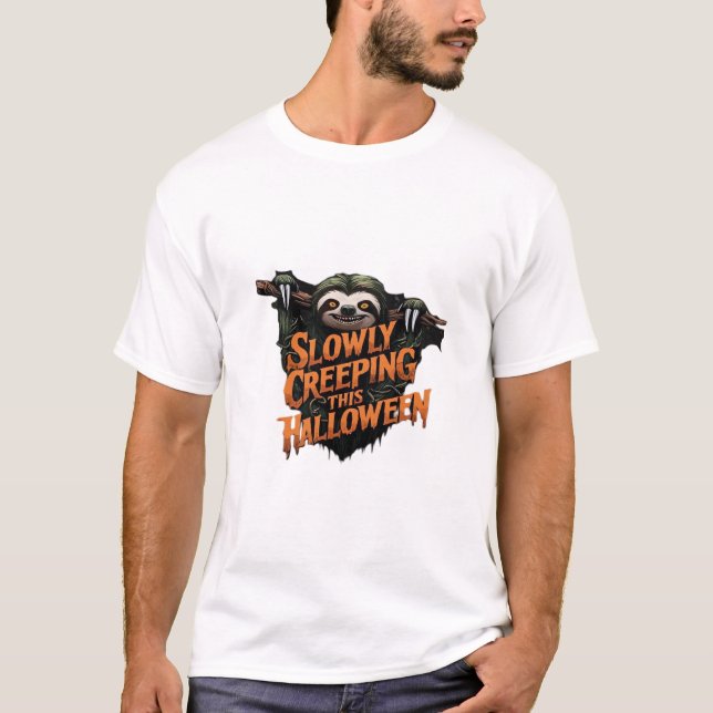 Långsamt kryper denna Halloween - Kuslig sengångar T Shirt (Framsida)