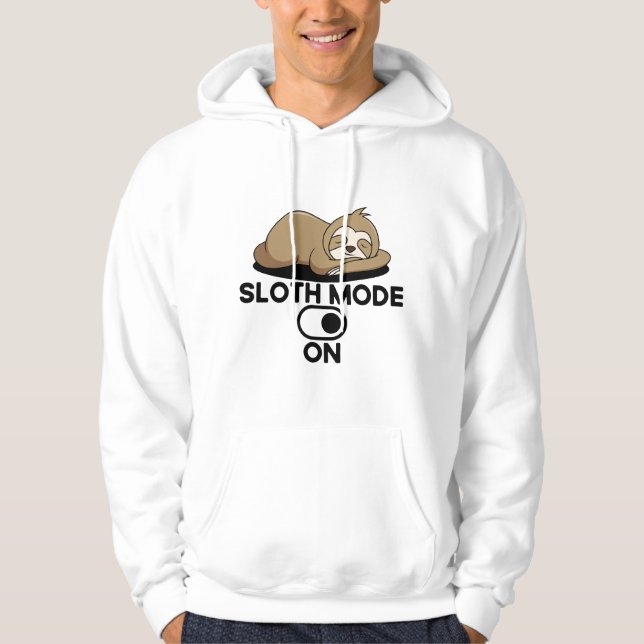 Långsamt läge på - Cute Funny Lazy Hoodie (Framsida)