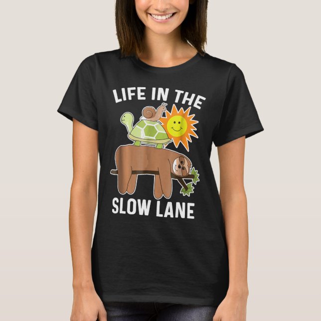 Långsamt, långsamt, långsamt, Snigel och Turtle. T Shirt (Framsida)