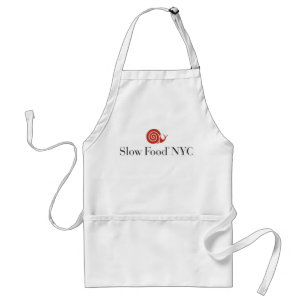 Långsamt logotypförkläde för mat NYC Förkläde