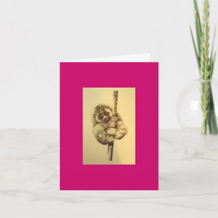 Långsamt Loris födelsedagkort - rosa Kort