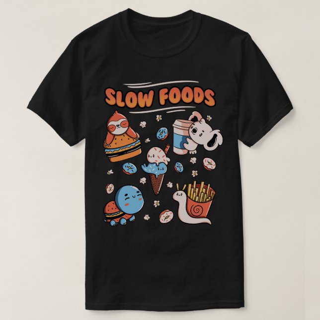 Långsamt matutmatningsdjur Sloth Koala Turtle Snig T Shirt (Design framsida)