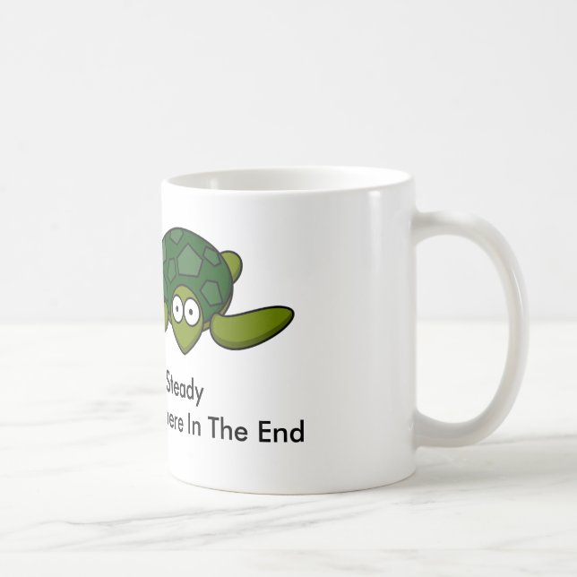 Långsamt men stödja sköldpaddavitmuggen kaffemugg (Höger)