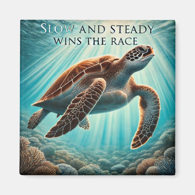 Långsamt och stillastående sköldpaddsmagnet magnet (Framsidan)