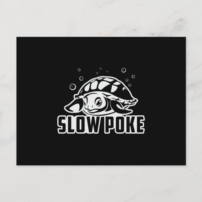 Långsamt Poke Turtle Älskare Turtles Ocean Funny G Vykort (Framsida)