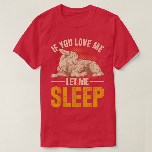 Långsamt Sleeping Farm Lover Farmer Cute Sheep T Shirt (Design framsida)